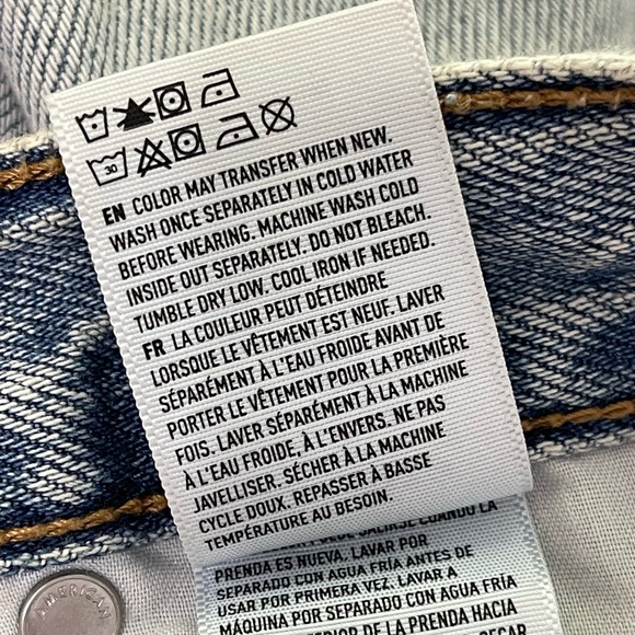 AMERICAN EAGLE OUTFITTERS Mom Jeans Distressed blue jeans 4 regular denim - Picture 8 of 9